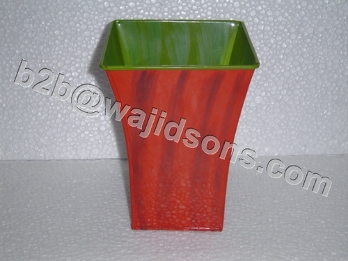 SQUARE PLANTER HAND PAINTED