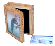 gem stone white wood jewellery box