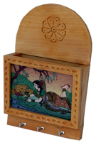gem stone white wood letter holder cum key hanger