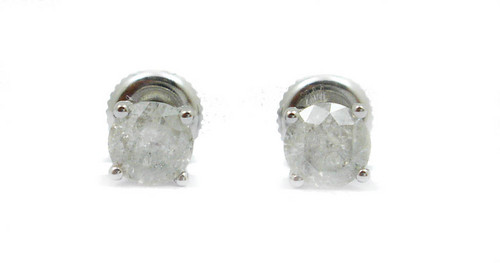 Round Diamond Solitaire Stud Earrings