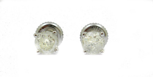 1.00 CT EGL CERTIFIED ROUND DIAMOND 14K WHITE GOLD SOLITAIRE STUD EARRINGS