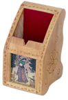 gem stone white wood mobile holder with gem plate