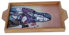 Gemstone White Wood Tray