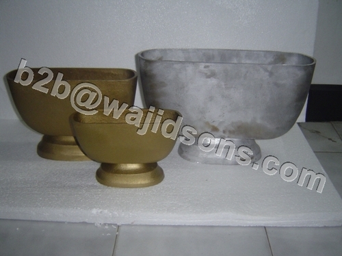 DECORATIVE ALU VASE - Aluminum, Varied Sizes (40x11x15.5, 31x8x21, 23x7.5x15 cm), Gold | Elegant Design, Polished Finish, Durable, Space Saving