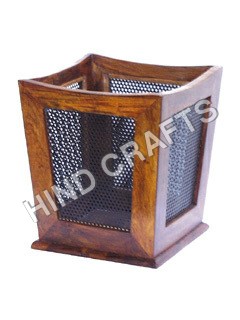 Wooden Jali Dustbin