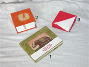 (1) 4x5 Gemstone Diary (Green). (2 & 3) Hand Made Paper Memo Pad