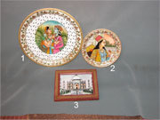 1. Marble Jalli Plate, 2. Marble Plate, 3. Gemstone Painting With wood & brass Work