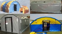 Inflatable Shelter - Premium Rubber & Nylon, 25'x18'x7' Size, Blue | Water Resistant, Easy Setup, Mosquito-proof Design, Portable Accessories Included