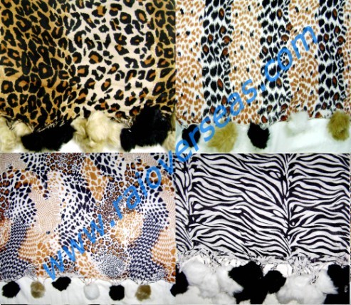 Animal Shawls with Fur Balls