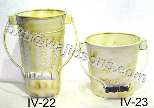 Galvanized Buckets Centerpieces