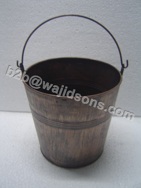 Galvanized Pails - Galvanized Steel, 22x19.5x20 cm, Silver | Durable, Rust-Resistant, Lightweight, Stackable, Portable