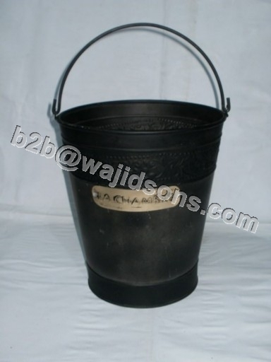 Galvanized Buckets - Galvanized Steel, 25x24x29 CM | Dark Gray Finish, Rust Resistant, Lightweight, Stackable, Easy to Clean, Versatile