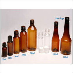Pet Bottles - PET Material, 15-200ml Capacity, Amber Color, Screw Cap Closure | Durable, Flawless Finish, Versatile Sizes, Robust Design