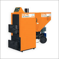 Solid Fuel Boiler With Durable Refractory Concrete Chamber, 30,000-60,000 Kcal/hr | Large Capacity Bunker 3 Days, Under-Chamber Fuel Feeding, Temperature Adjustment, Automatic Circulation Pump, Limit Thermostat