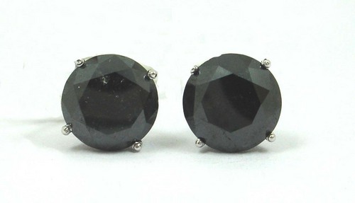 6.58 CT ROUND DIAMOND 14K WHITE GOLD SOLITAIRE STUD EARRINGS