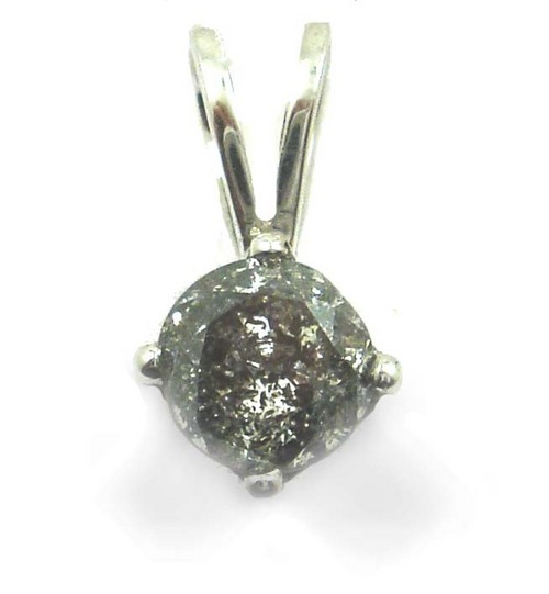 0.81 CT EGL CERTIFIED ROUND DIAMOND 14K WHITE GOLD SOLITAIRE PENDANT