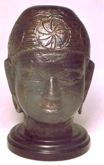 Brass Buddha Head Height: 21  Centimeter (Cm)