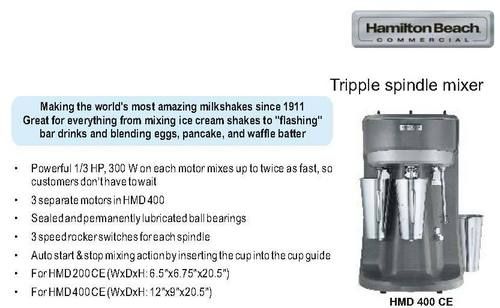 Drink Mixer - Tripple Spindle (Hamilton Beach) HMD 400 CE