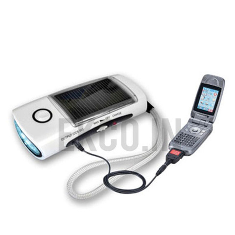 Solar Cell Phone Charger With FM & Torch