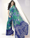 Sarees - Georgette 5.5m, Blue Printed | Elegant Design, Soft Fabric, Comfortable Fit