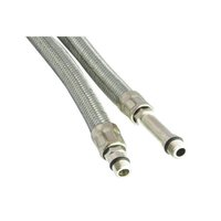 Connection Wired Threaded (pair) - Stainless Steel, 10mm X 18" (450mm), Pressure 8 Bar, Temp. Capacity 90â°c, Round Shape