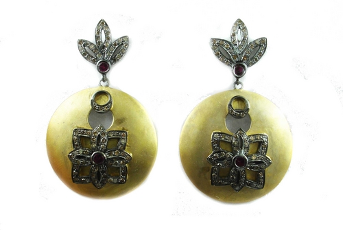 3.35 REAL DIAMOND RUBY EARRING