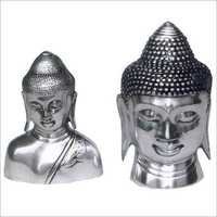 Silver Plated Buddha Heads - Material: Metal