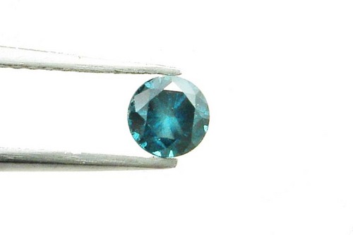 0.43 CT FANCY CARIBBEAN BLUE ROUND LOOSE DIAMOND 