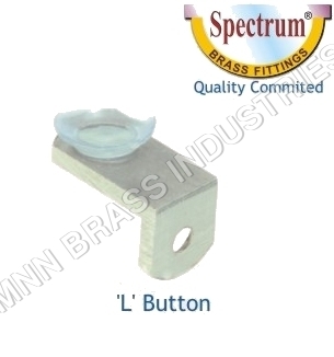 L Button - Brass, 25x25mm, Silver | Secure Grip, Easy Install, Durable, Versatile, Polished Finish, Silicone Suction Cup