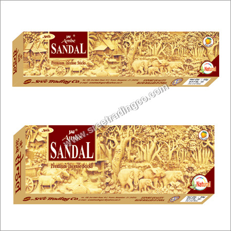 Sandal Incense Stick - Sandalwood & Bamboo, 10 x 0.2 x 10 Inches | Eco-Friendly, Non-Allergic, Relaxing Aroma, Soothing Fragrance