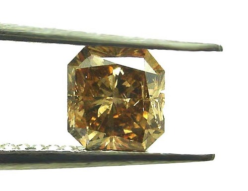 1.03 CT YELLOWISH BROWN ASSCHER CUT DIAMOND