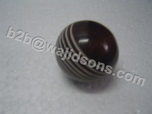 DECO BALL - Stone 6cm, Dark Red Striped | Elegant Design, Durable Material, Polished Finish