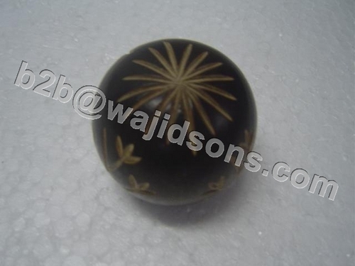 DECO BALL - Stone 6x6x6 CM, Black, Polished | Decorative, Handcrafted, Collectible