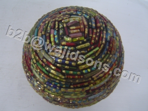 DECO BALL - Mixed Media 10x10x10 cm, Multicolored Glossy Mosaic Decorative Ball