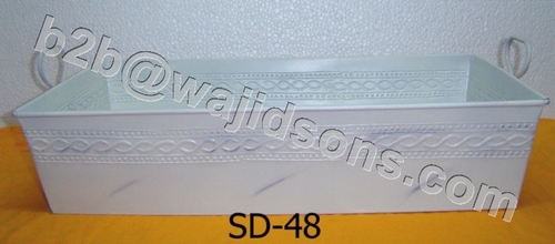 Rectangular Tray to hold pots with handle Zink Colored. Can also be used for other uses
