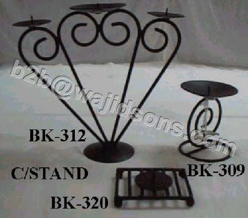 Candle Stand Wrought Iron Black - 11.43x11.43x13.97 cm, Elegant Durable Powder Coated Finish