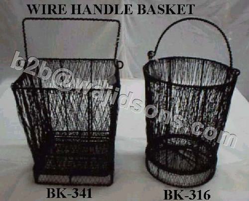 Round Wire Bucket Black