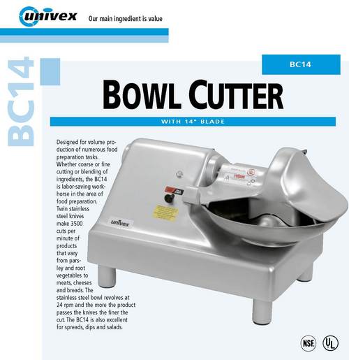 Bowl Cutter - UNIVEX (USA) - BC-14
