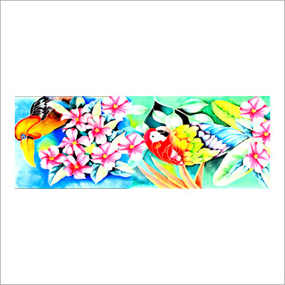Digital Print Floral & Tropical Birds Scarf
