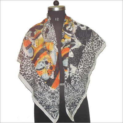 Digital Print Butterfly Silk Scarf