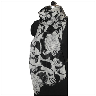 Printed Silk Wool Scarf