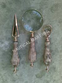 NAUTICAL SET OF MAGNIFYING,BOTTLE OPENER,KNIFE WITH COLORFUL HANDLE