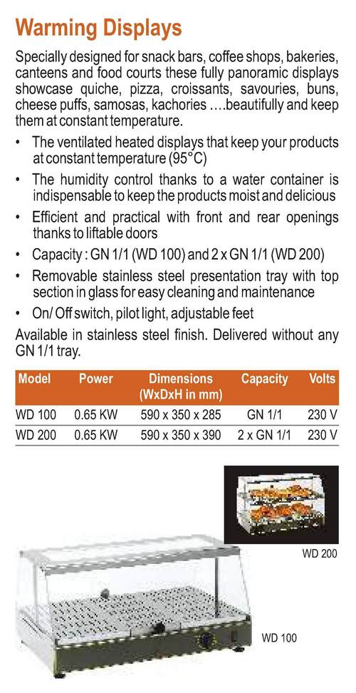 Warming Display Showcase - Roller Grill - WD-100