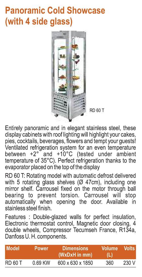 Panoramic Display Showcase - Roller Grill - RD-60 T