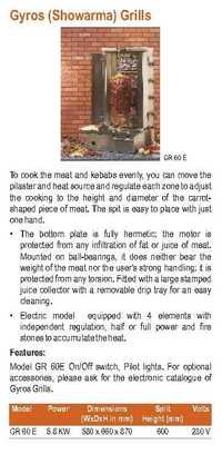 Gyros Showarma Griller Roller Grill Gr 60 E