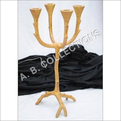 Metal Wooden finish Candle Holders