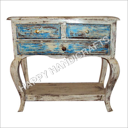 Wooden Antique 3 Drawer Table