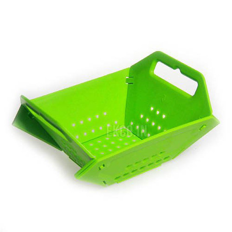 Strainer - Plastic, 10x10x5 cm | 1L Capacity, Green, Lightweight, Foldable, Space Saving, Versatile Use for Washing and Serving Fruits, Vegetables
