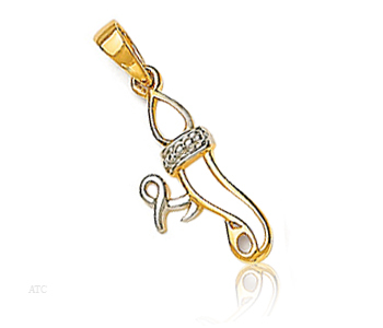 Avsar Real Gold and Diamond Shree Ganesh Pendant # AVP004