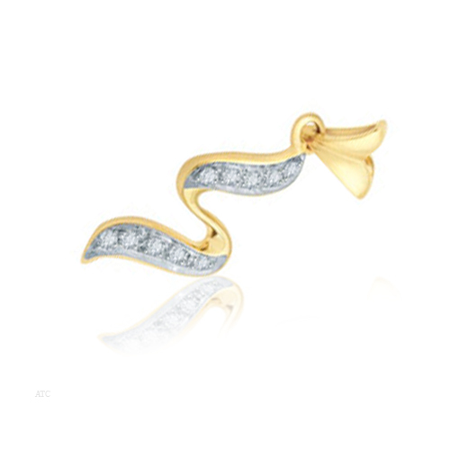 Avsar Real Gold and Diamond Swirl Pendant # AVP006